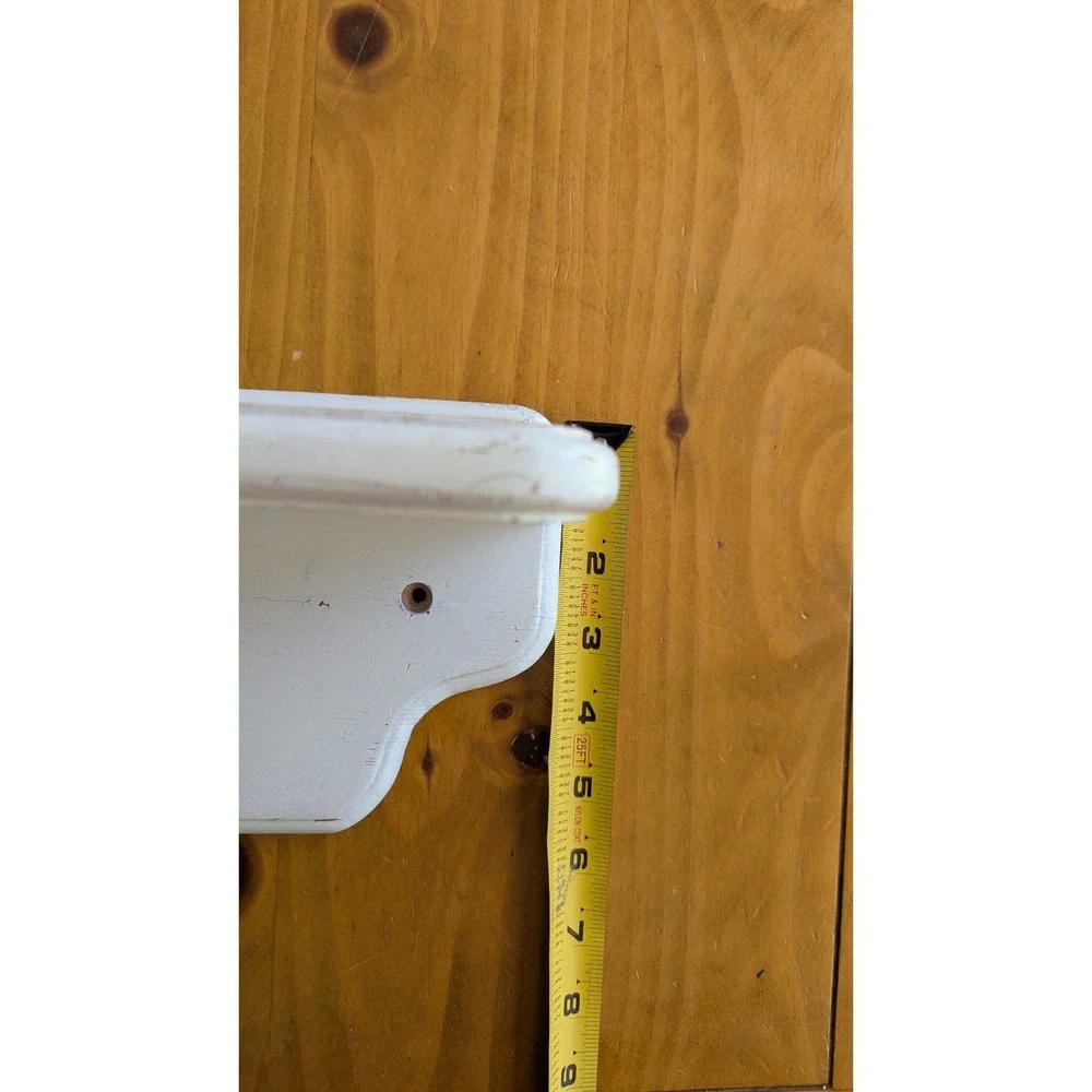 Vintage White Wood Wall Shelf Plate Rail Ledge‎ Farmhouse Cottagecore 24 Inch